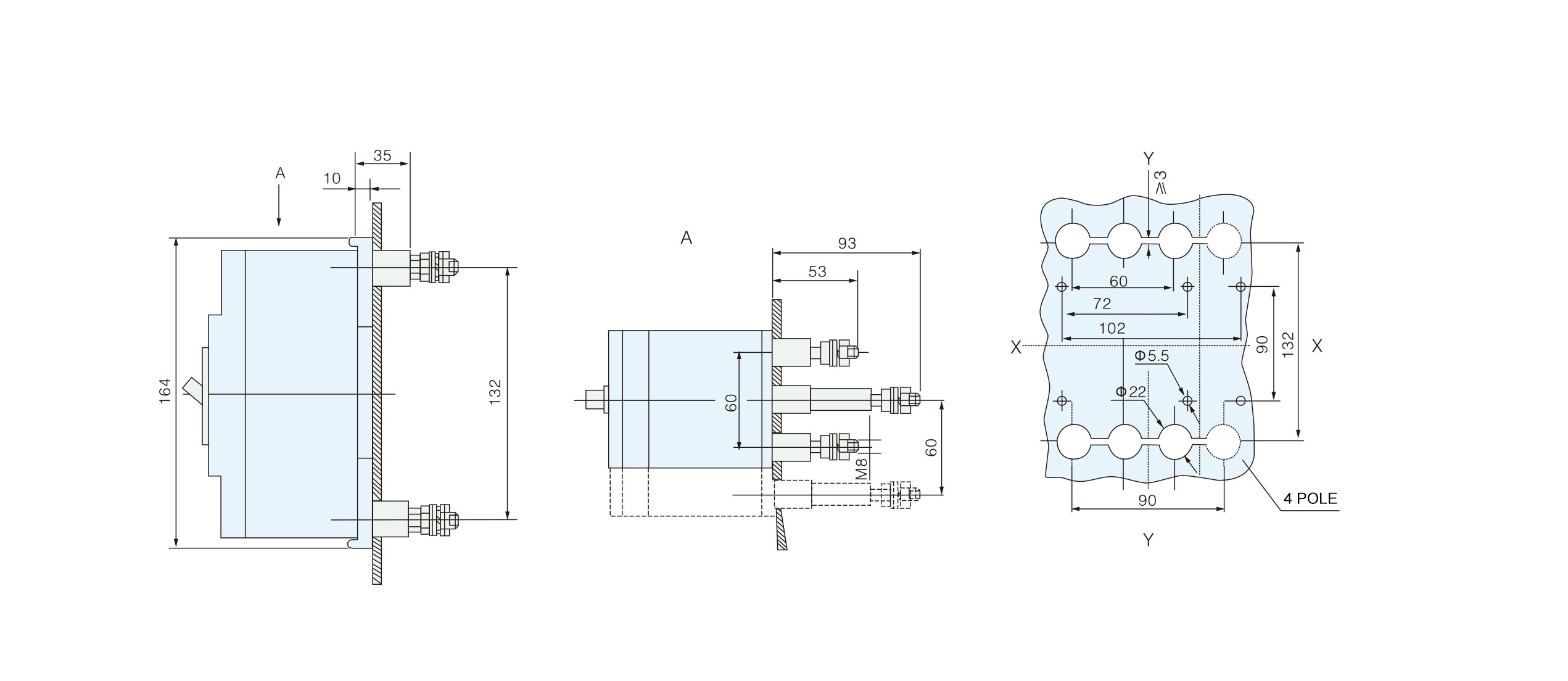 Dimensiones de MCCB